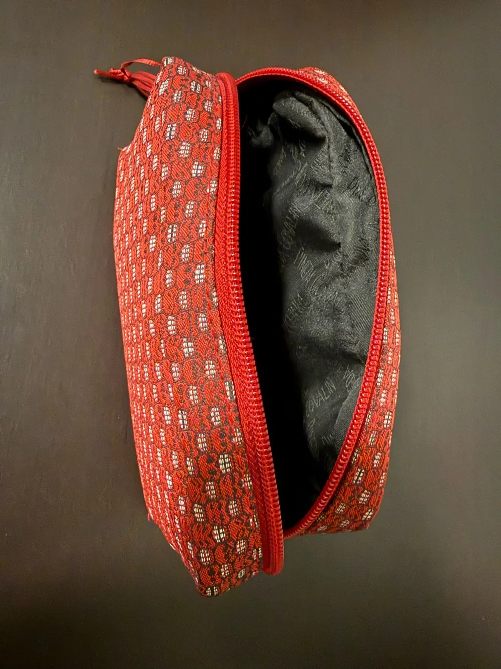 Pineda Covalin Tzompantli Toiletry Cosmetic Makeup Travel Pouch Red
